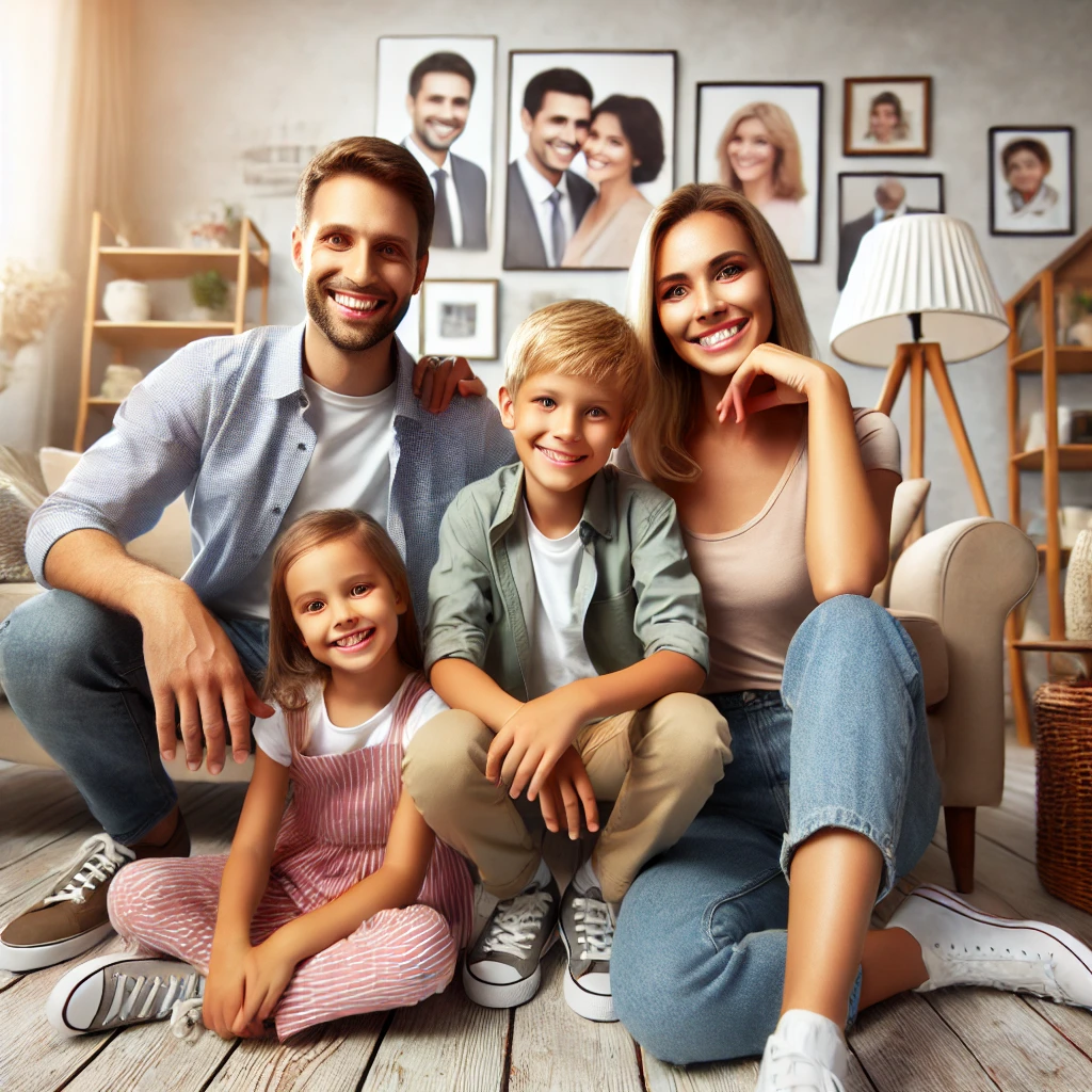 Happy family smiling